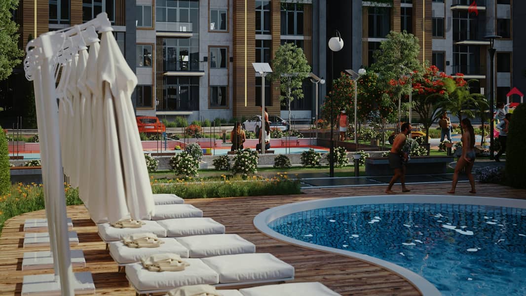 With a down payment of only 5%, you will own an apartment in the heart of the compound, plot No. 1 in the Andalus area 8