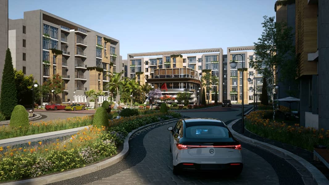 With a down payment of only 5%, you will own an apartment in the heart of the compound, plot No. 1 in the Andalus area 11
