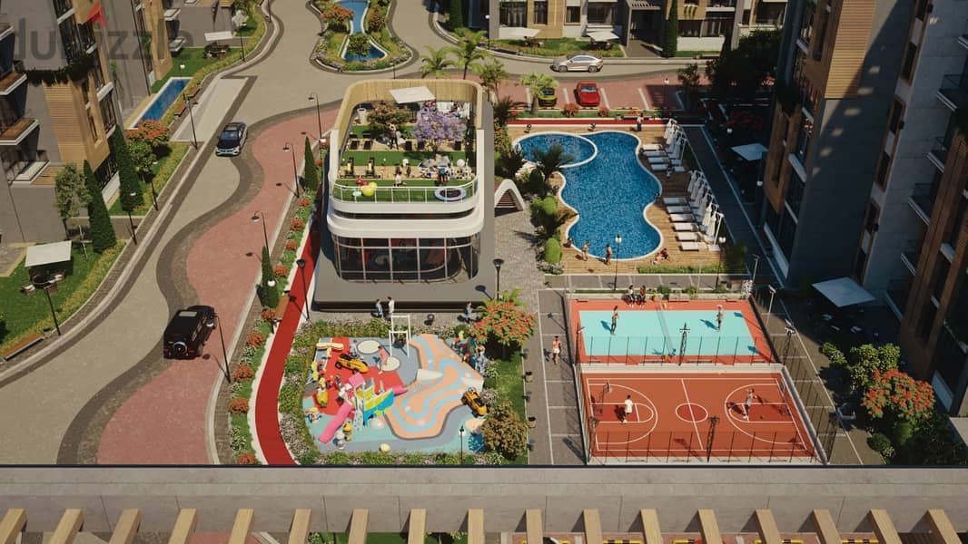 With a down payment of only 5%, you will own an apartment in the heart of the compound, plot No. 1 in the Andalus area 12
