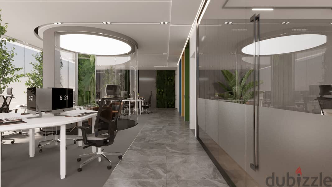 A finished office in the central garden, with installments over 10 years and a 10% down payment, in Downtown 5