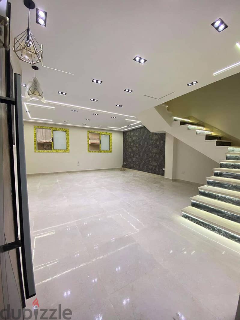 Duplex for sale, ultra super luxury finishing, in Al-Fardous, in front of Dreamland, 6 October 1