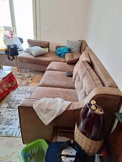 L shape sofa and TV table