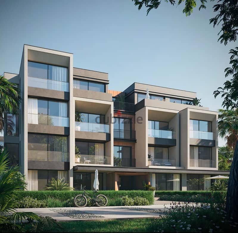 "With a 5% down payment, own a finished apartment in Palm Hills PX October Compound, located on the Middle Ring Road and connected to Dahshur Road. " 10