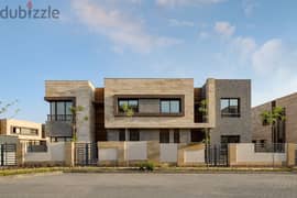 Standalone villa with a distinctive view for sale in a full-service compound, Direct, on Suez Road, in front of the JW MARRIOTT and KEMPINISKI Hotel. 0
