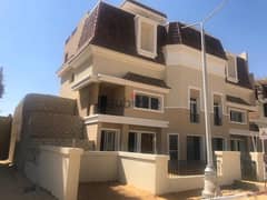 own your luxury villa ((at the price of an apartment)) 3 floors with a private garden on Suez Road, Sarai Compound, New Cairo 0
