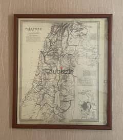 برواز خريطة فلسطين التاريخية - نُشرت في لندن عام 1843 0