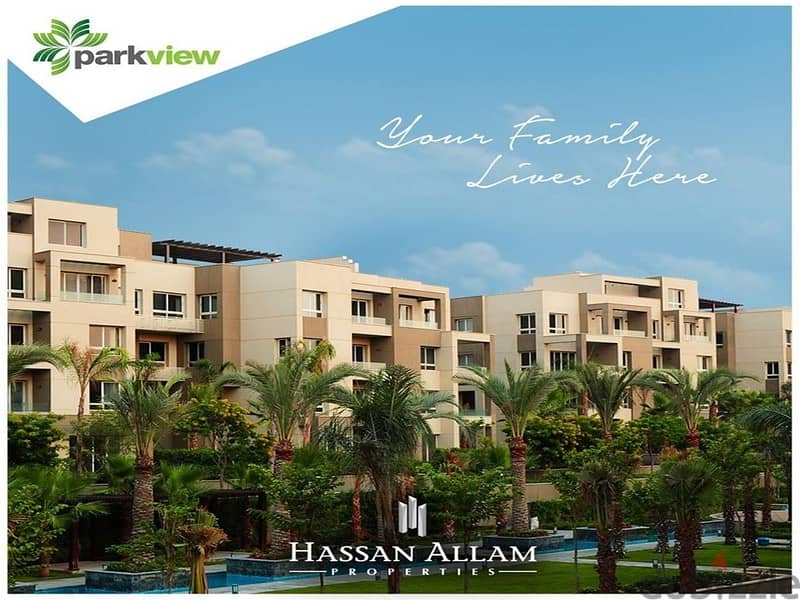 Ground floor apartment with garden, finished, for sale in Swan Lake Hassan Allam Compound, in front of Al-Rehab 12