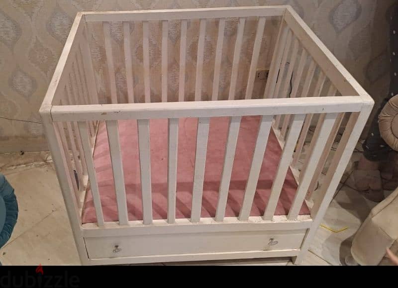 سرير اطفال خشب طبيعي 1