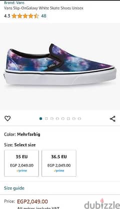 Vans galaxy slip on shoes for women size 39 NEW original