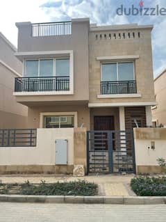 Villa for sale with garden and roof in a very special location in (Taj City Compound) in front of Cairo Airport