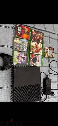 xbox one 1 tira with two cotroller and 5 video games