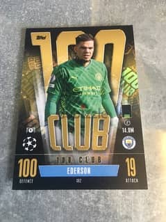 Match attax card Ederson 100 club