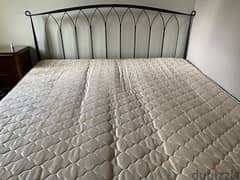 King size Metal bed frame and mattress