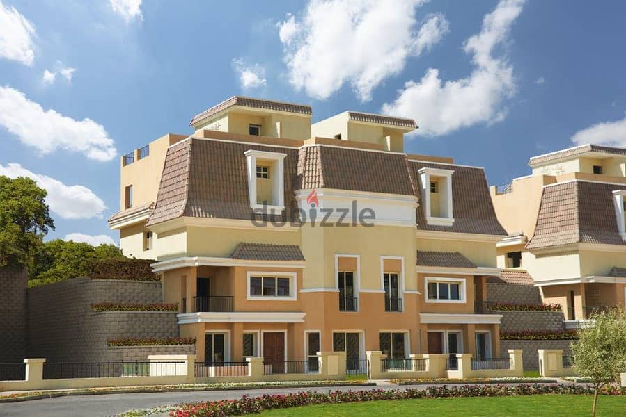 S villa for sale, 5-room corner corner, Saray, New Cairo, next to Madinaty, on the Suez Road, in installments over 8 years, with a 120% discount 1