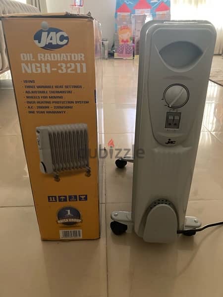 JAC Oil Heater Radiator, 11 Fins, 2000W, Almost New, 3 settings 2