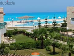 3-bedroom chalet, first row, lagoon, finished, with air conditioners, in Azha, Ras Al-Hikma, North Coast, with facilities over 8 years, AZHA NORTH COA 0