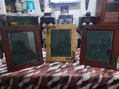 3 Antique Frames Leather covered with Silver Patterns LTD Edition UK