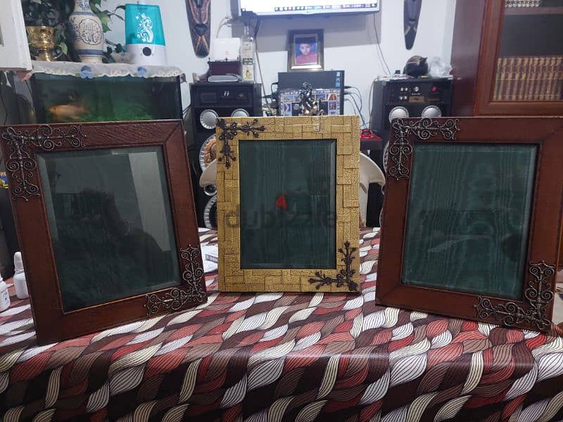 3 Antique Frames Leather covered with Silver LTD Edition UK براويز 0