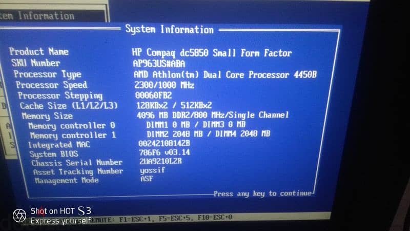 HP Compaq DC 5850 sff 1