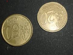 20 Euro cent + 50 Euro cent