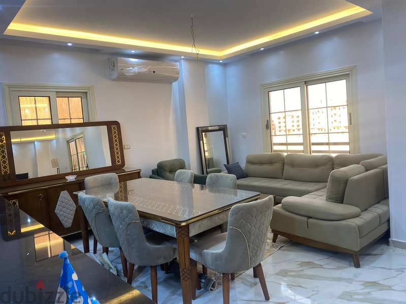 Apartment for immediate receipt, finished, area of ​​230 sqm, full floor, very special location in Al-Andalus 1, New Cairo 4