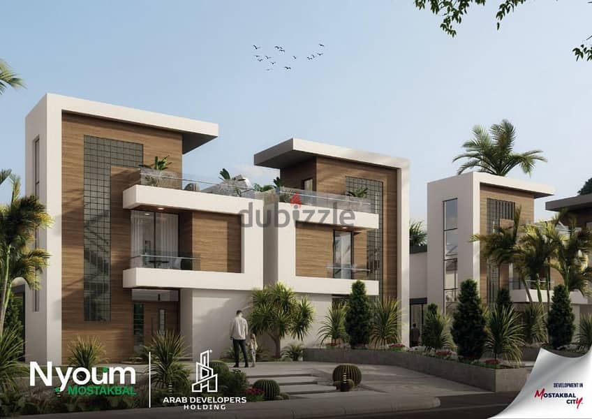 Apartment for sale in double view, semi finished,delivery  of 3 years, prime  Location in Neom Mostakbal City Compound 7