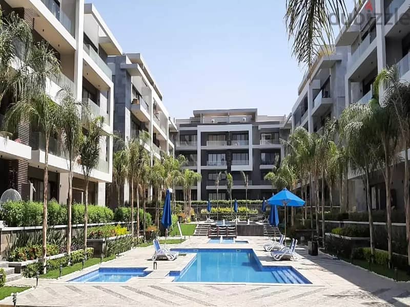 Penthouse for sale with a sea roof corner, immediate receipt and finishing, in La Vista El Patio 7, Fifth Settlement, next to Mivida, installments 6