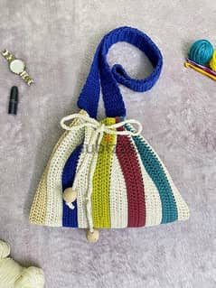 شنطة كتف كروشيه | Wrinkled Crochet Bag