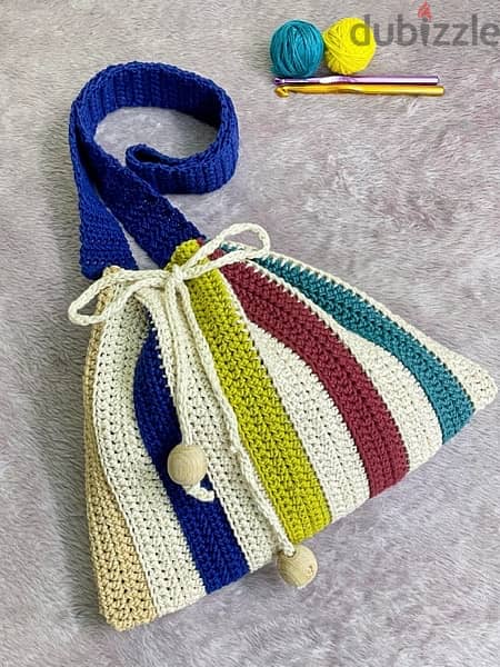 شنطة كتف كروشيه | Wrinkled Crochet Bag 1
