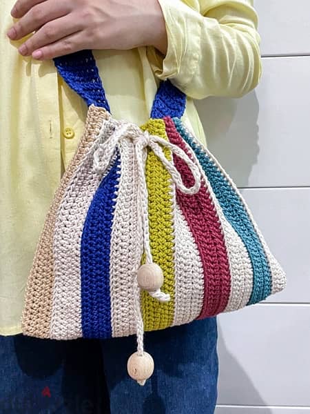 شنطة كتف كروشيه | Wrinkled Crochet Bag 2