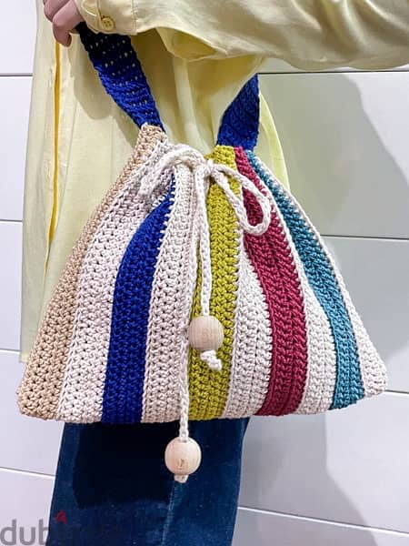 شنطة كتف كروشيه | Wrinkled Crochet Bag 4