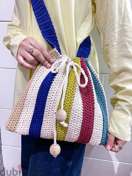 شنطة كتف كروشيه | Wrinkled Crochet Bag 5