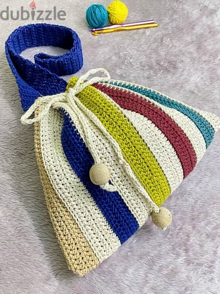 شنطة كتف كروشيه | Wrinkled Crochet Bag 6