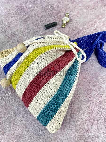 شنطة كتف كروشيه | Wrinkled Crochet Bag 7