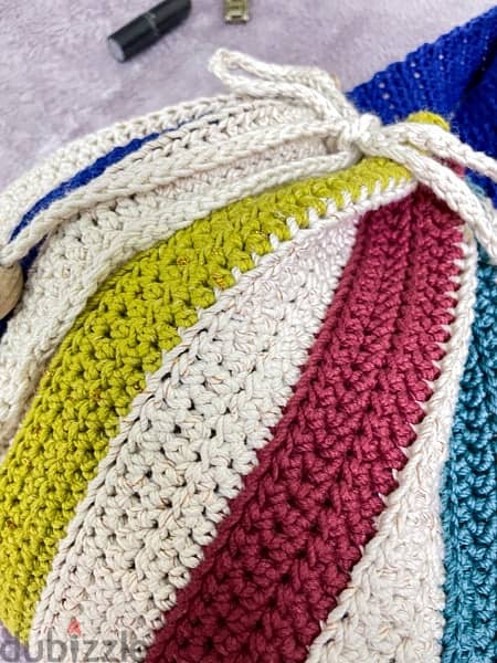 شنطة كتف كروشيه | Wrinkled Crochet Bag 9