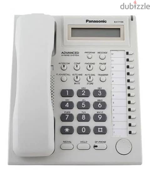 Panasonic Corded Single Line Telephone, White - KX-T7730 1