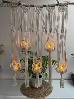 macrame candle hanger