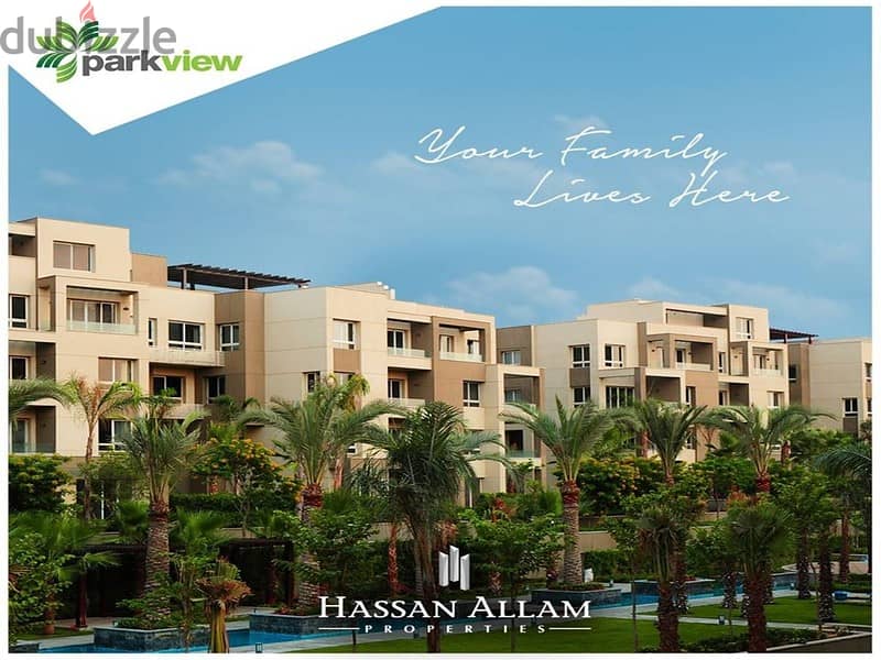 Penthouse 230 meters fully finished for sale in Swan Lake Hassan Allam Compound in front of Al-Rehab 15