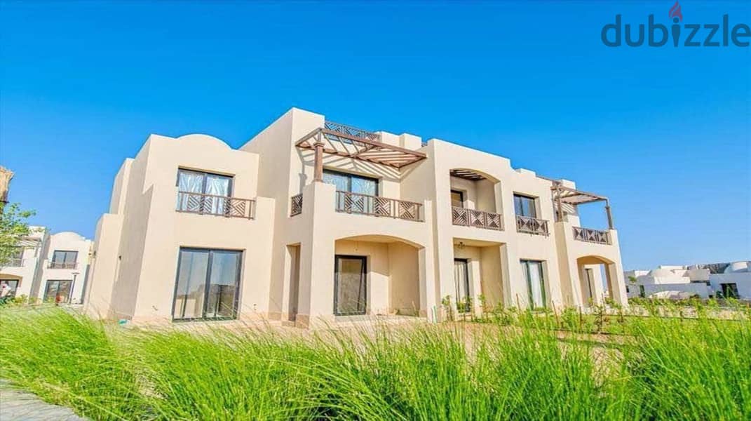 120 sqm chalet for sale in Makadi Heights, fully finished, with installments over 7 years from Orascom 10