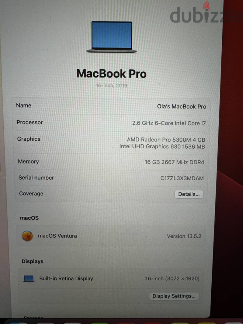 MacBook Pro 16 Inch 2019 1