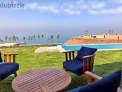 Chalet with garden for sale 3Bdr, Monte Galala Village, next to the Movenpick Hotel and Porto Double View Panoramic Lagoon, in installments Ain Sokhna
