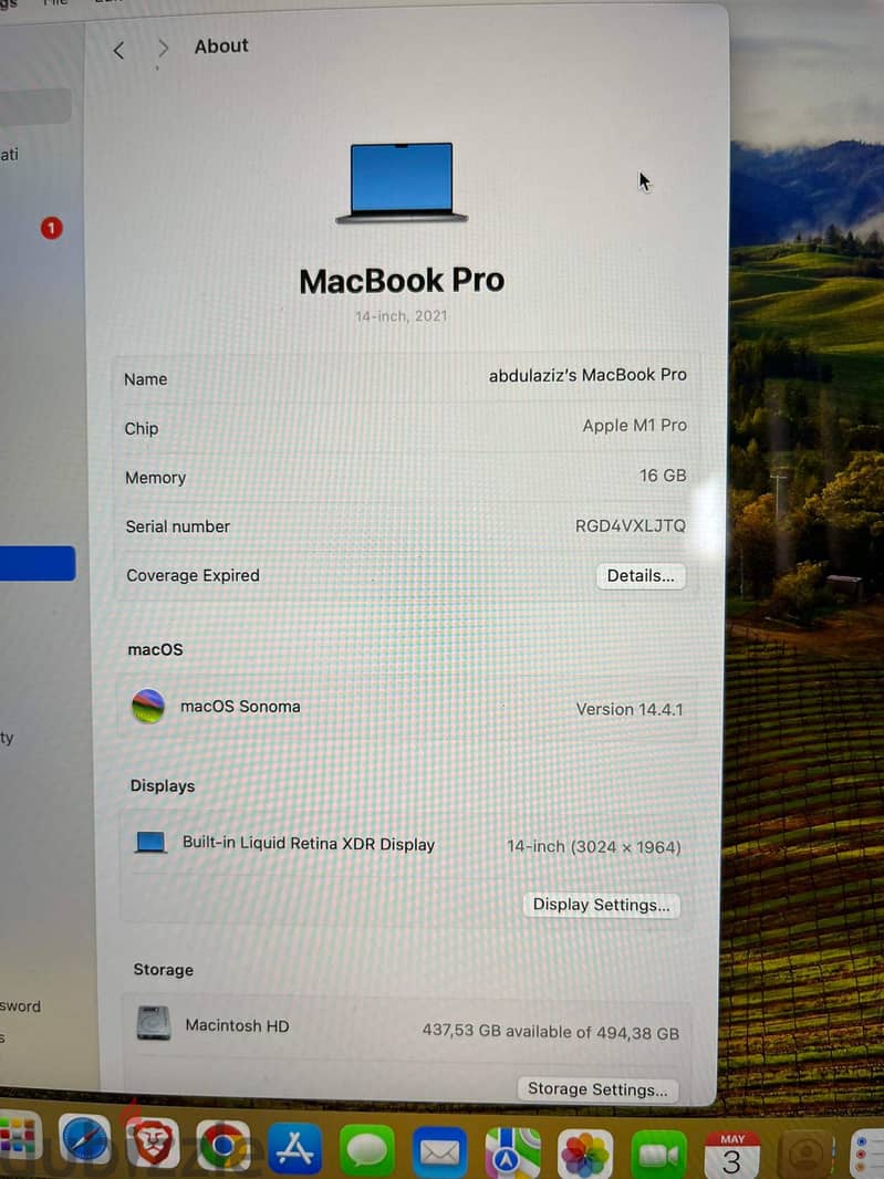 ‎‏‎ماك بوك ابل 14 انش - MacBook Pro M1 Pro 14inch 2021 2