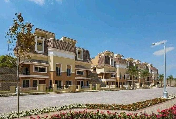 With a 39% discount on cash, 3-storey villa for sale, prime location in Sarai, New Cairo, next to Madinaty 1