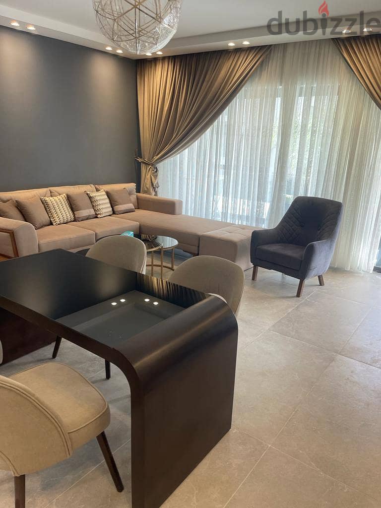 Fully furnished apartment for rent in lake view residence compound new Cairo fifth settlement 1
