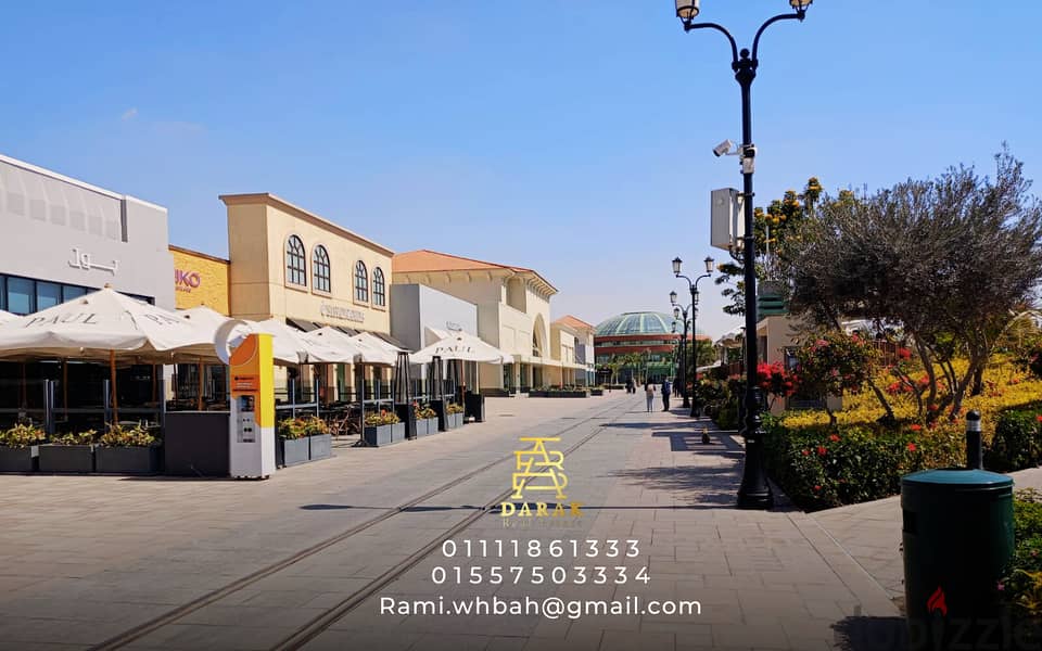 Restaurant and cafe for sale, indoor, 98 sqm, in Open Air Mall, Madinaty, ground floor. Restaurant for sale in Madinaty, Open Air Mall, Madinaty. 1