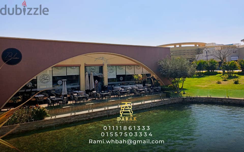 Restaurant and cafe for sale, indoor, 98 sqm, in Open Air Mall, Madinaty, ground floor. Restaurant for sale in Madinaty, Open Air Mall, Madinaty. 18