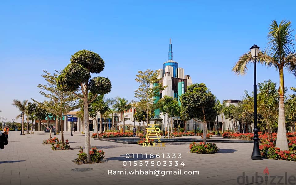 Shop for sale in Open Air Mall, Madinaty, 26 sqm, ground floor, facing a view of the lakes Shop for sale in Open Air Mall, Madinaty 10