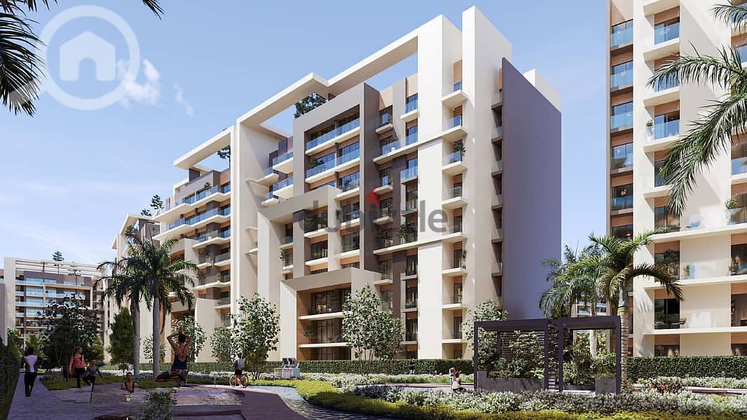 167 sqm apartment for sale in the Administrative Capital in City Oval Compound, discounts up to 28%, in installments over 10 years, with a minimum loa 8