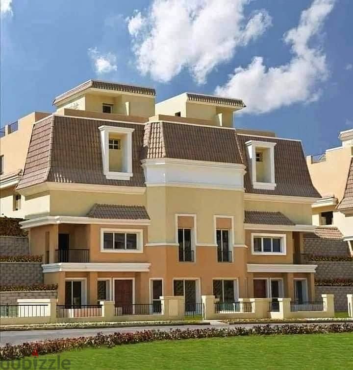 own a stand alone villa || In a compound in New Cairo || The villa has an area of 230 square meters + 150 square meters garden 0