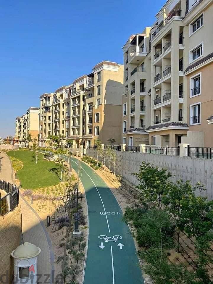 Apartment for sale in a garden, in installments, in a very special location on the landscape in Mostaqbal City, Compound (Saray), Emdad, Fifth Settlem 2